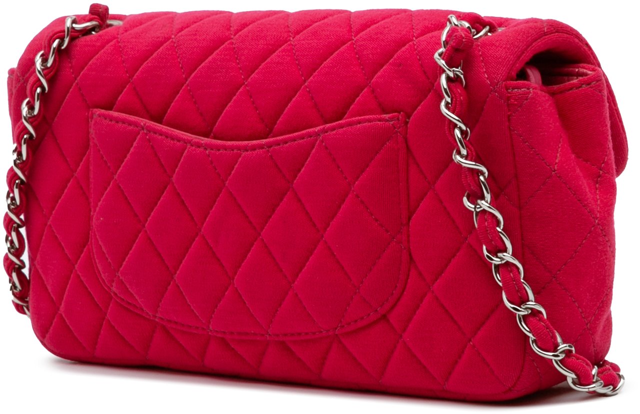 Chanel Quilted Jersey East West Single Flap Roze