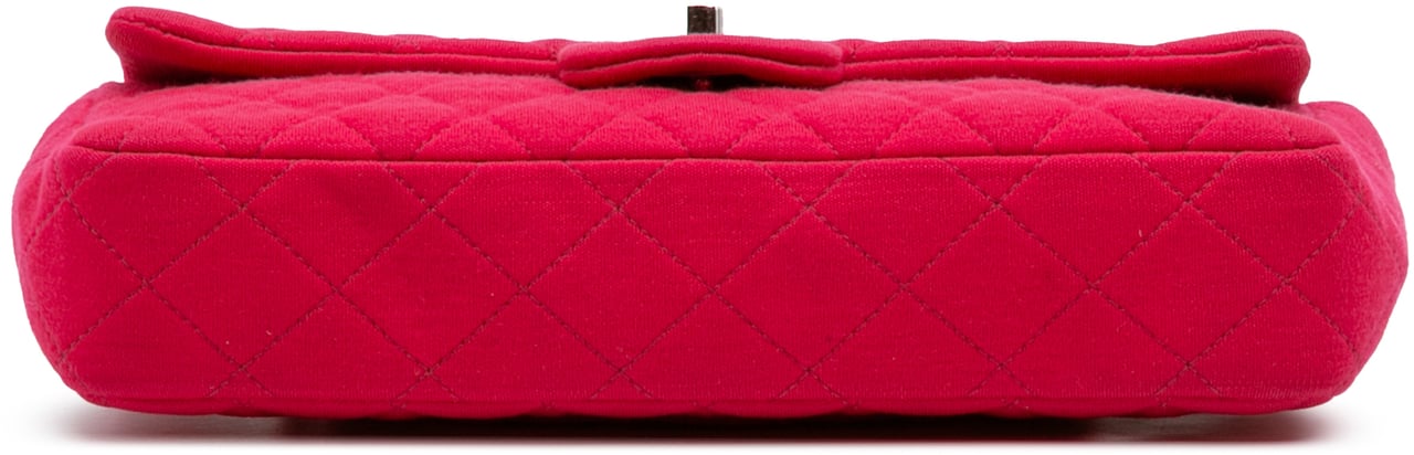 Chanel Quilted Jersey East West Single Flap Roze