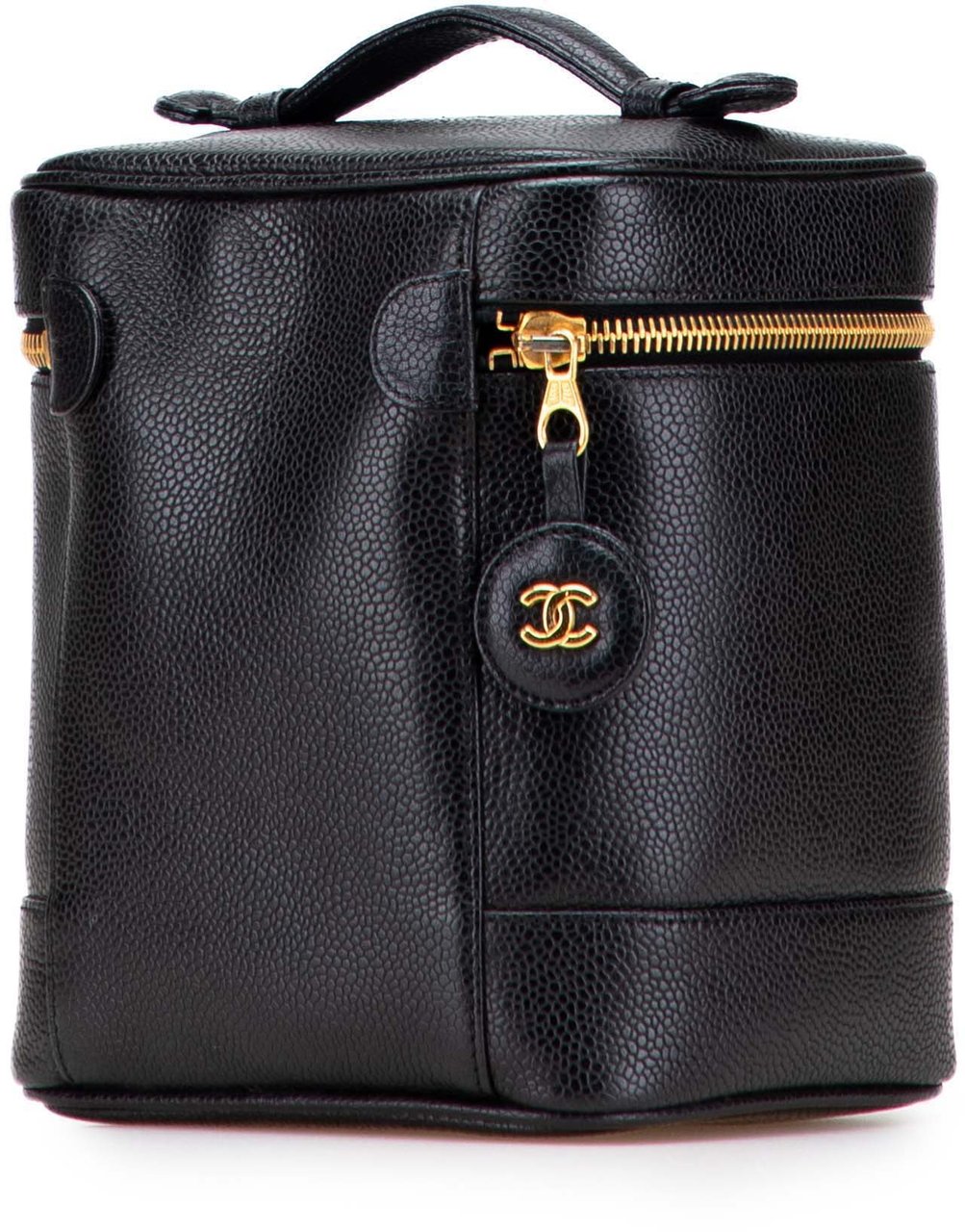 Chanel CC Caviar Vanity Case Zwart