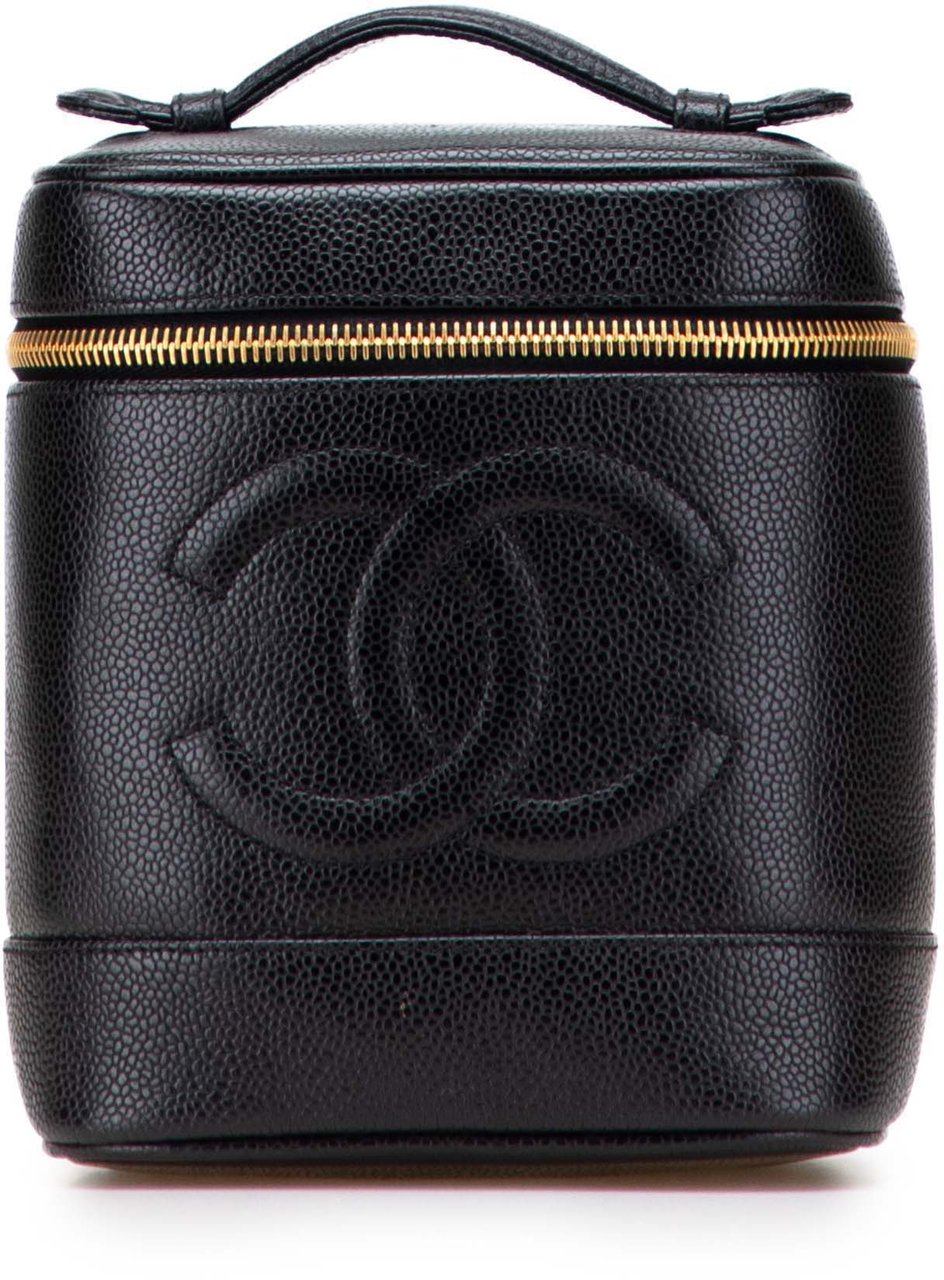 Chanel CC Caviar Vanity Case Zwart