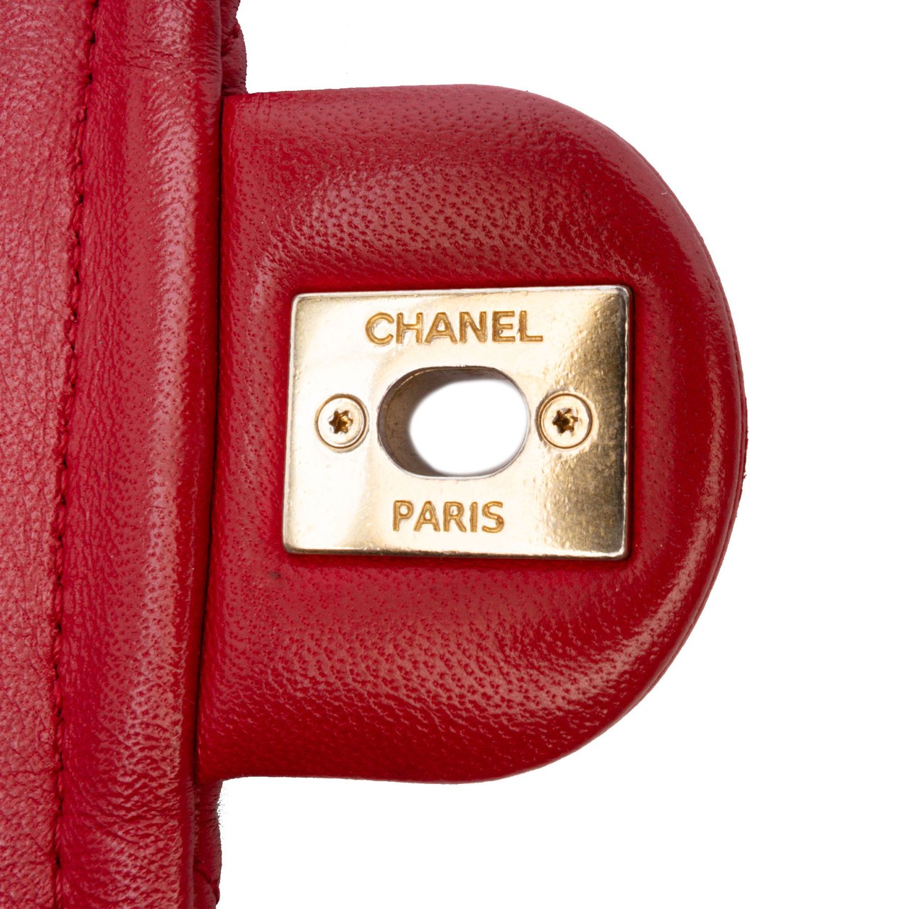 Chanel Small Quilted Lambskin Chain Link Flap Rood