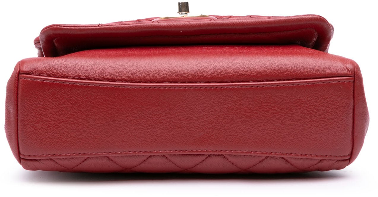 Chanel Small Quilted Lambskin Chain Link Flap Rood