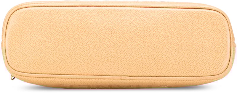 Chanel Caviar Logo Chain Shoulder Bag Geel