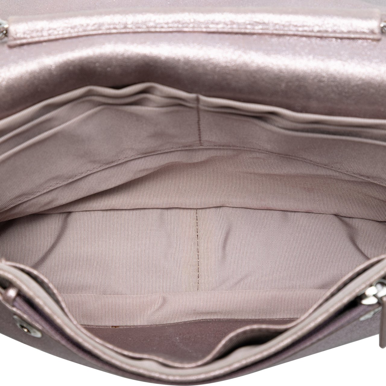 Chanel CC Quilted Metallic Lambskin Wallet On Chain Roze