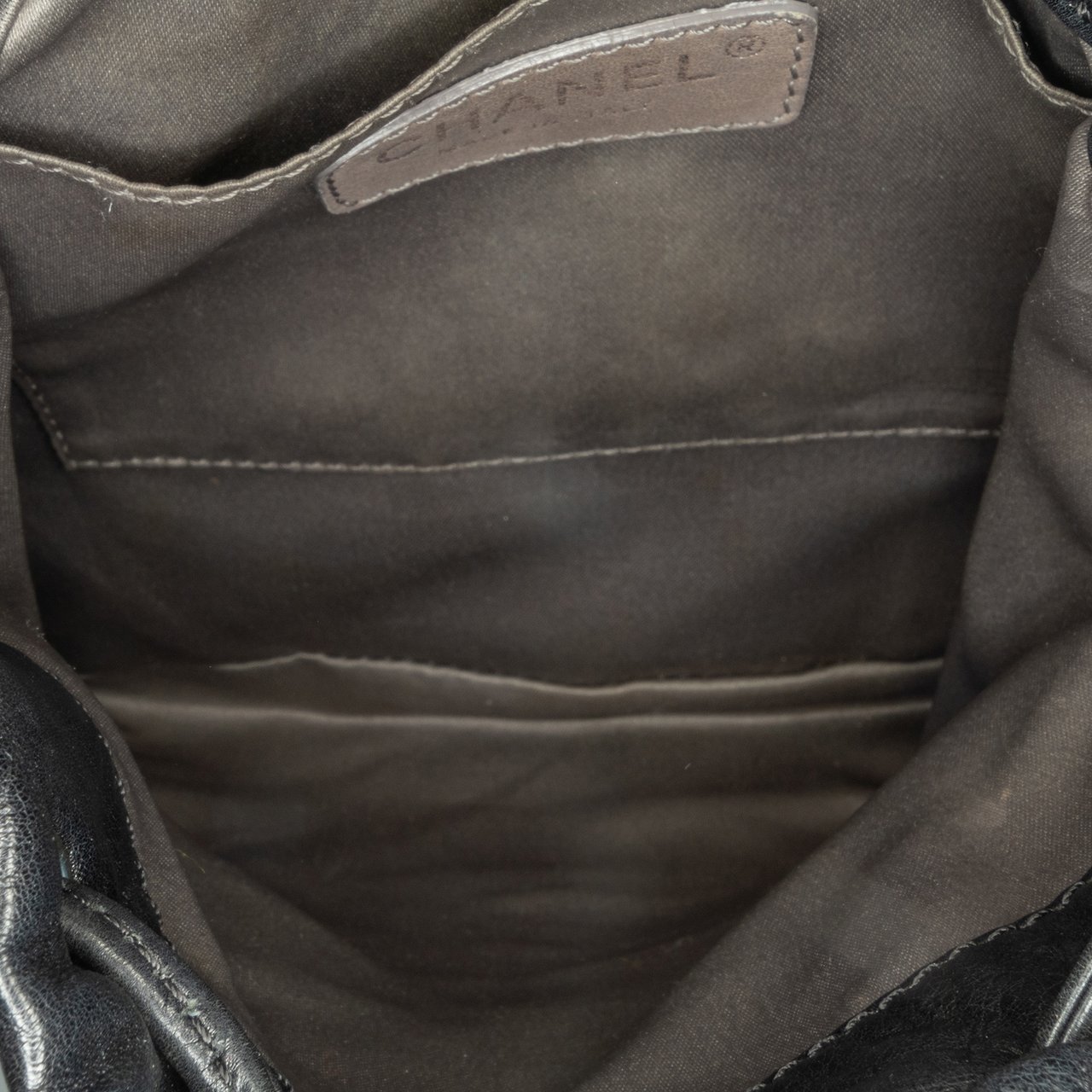 Chanel CC Calfskin Dual Twin Chain Handbag Zwart