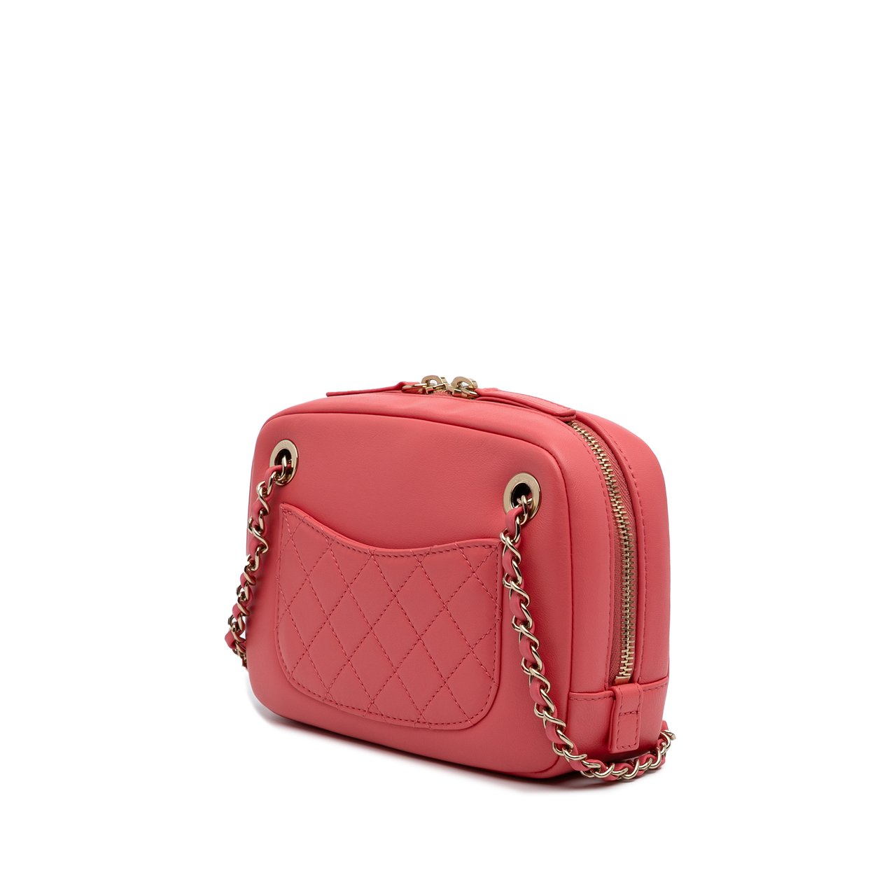 Chanel Lambskin Giant Crystal CC Camera Bag Roze