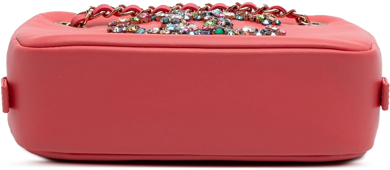 Chanel Lambskin Giant Crystal CC Camera Bag Roze