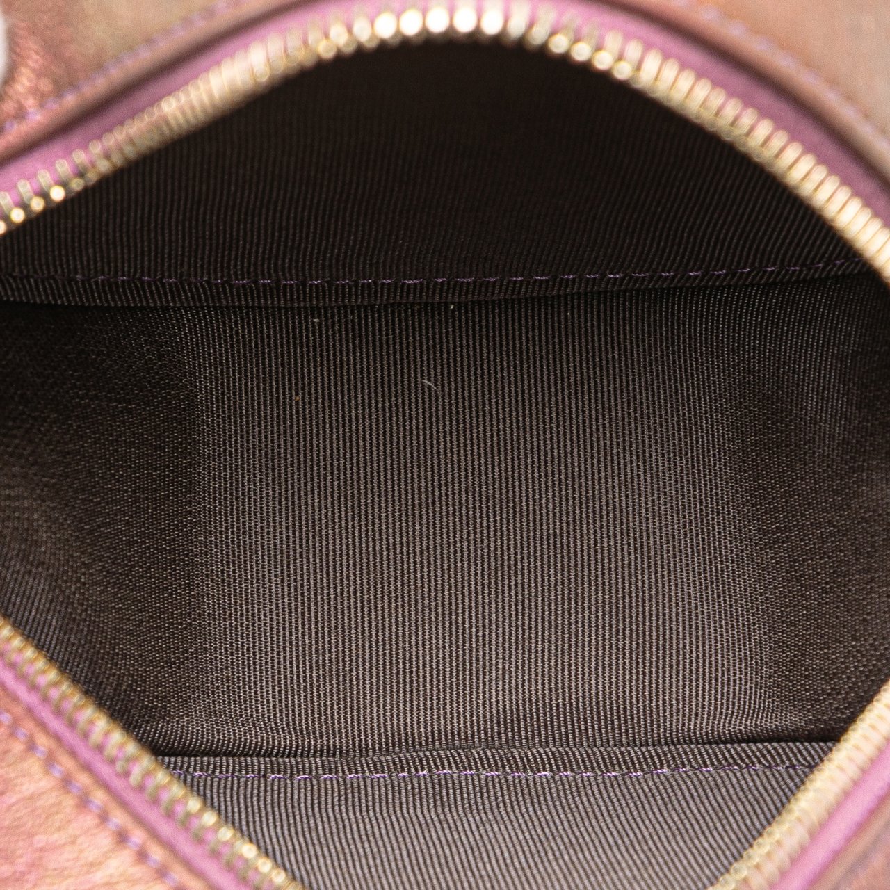 Chanel Quilted Iridescent Lambskin Round Clutch With Chain Paars