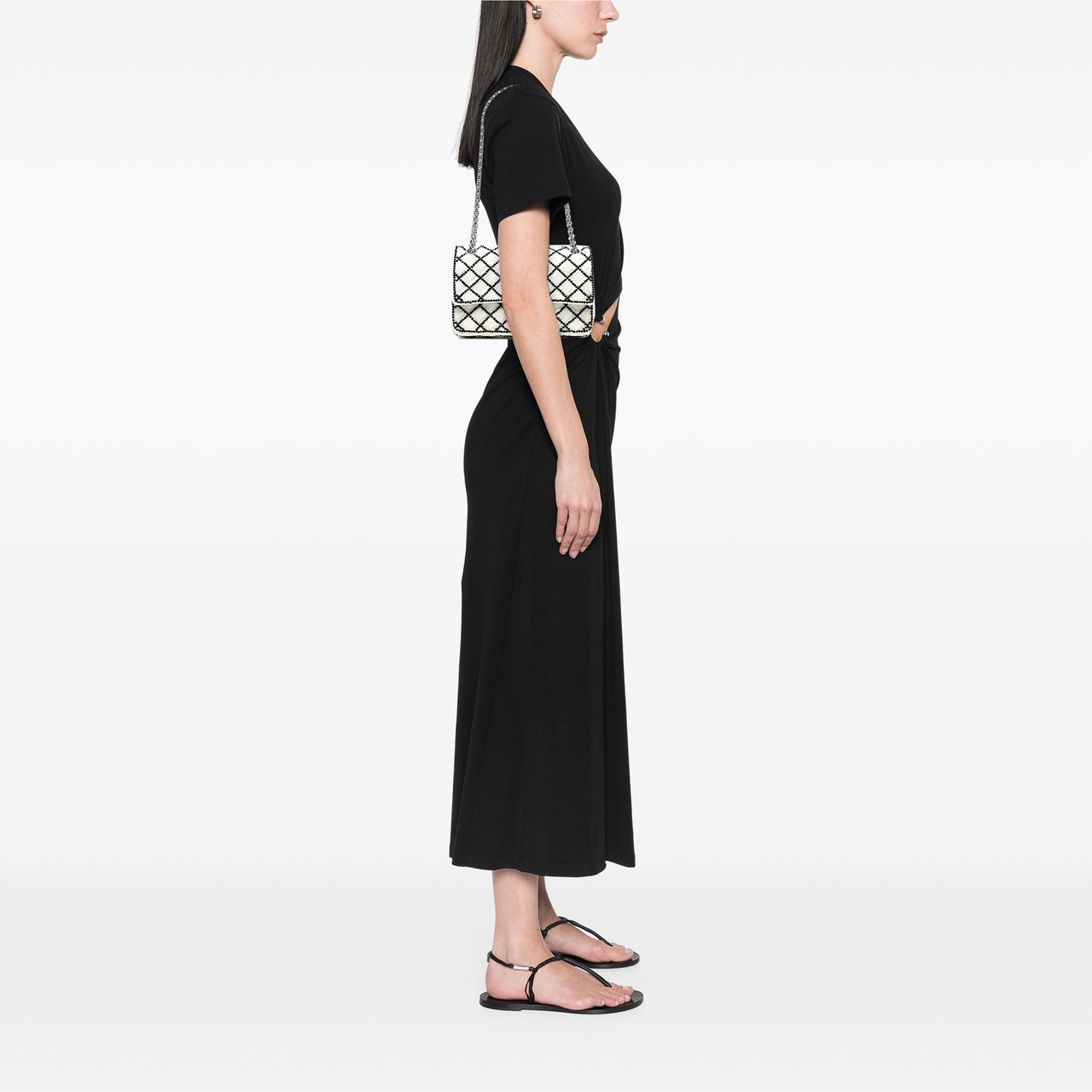 Chanel Reissue 2.55 Quilted Sequined Mesh Double Flap 225 Wit