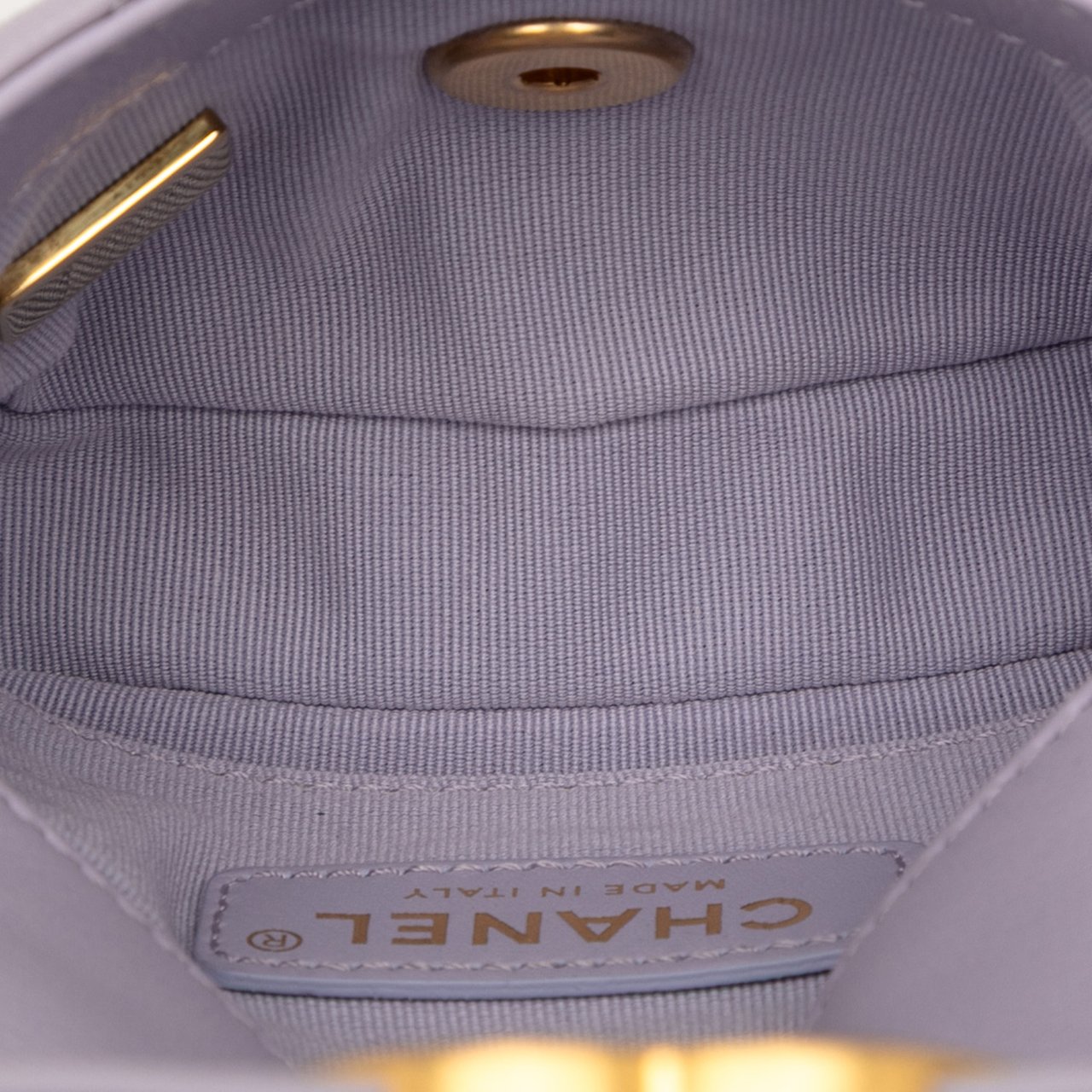 Chanel Mini Quilted Calfskin Framing Chain Flap Paars