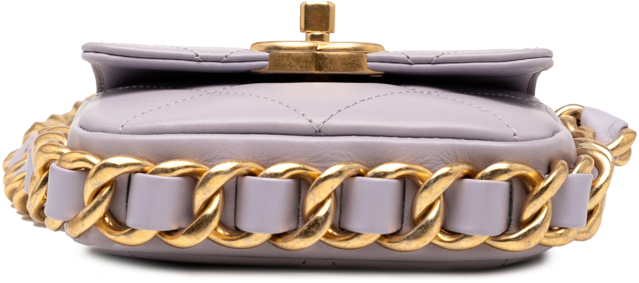 Chanel Mini Quilted Calfskin Framing Chain Flap Paars