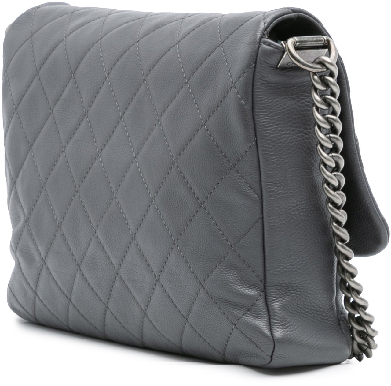 Chanel Quilted Calfskin Couture Messenger Bag Grijs