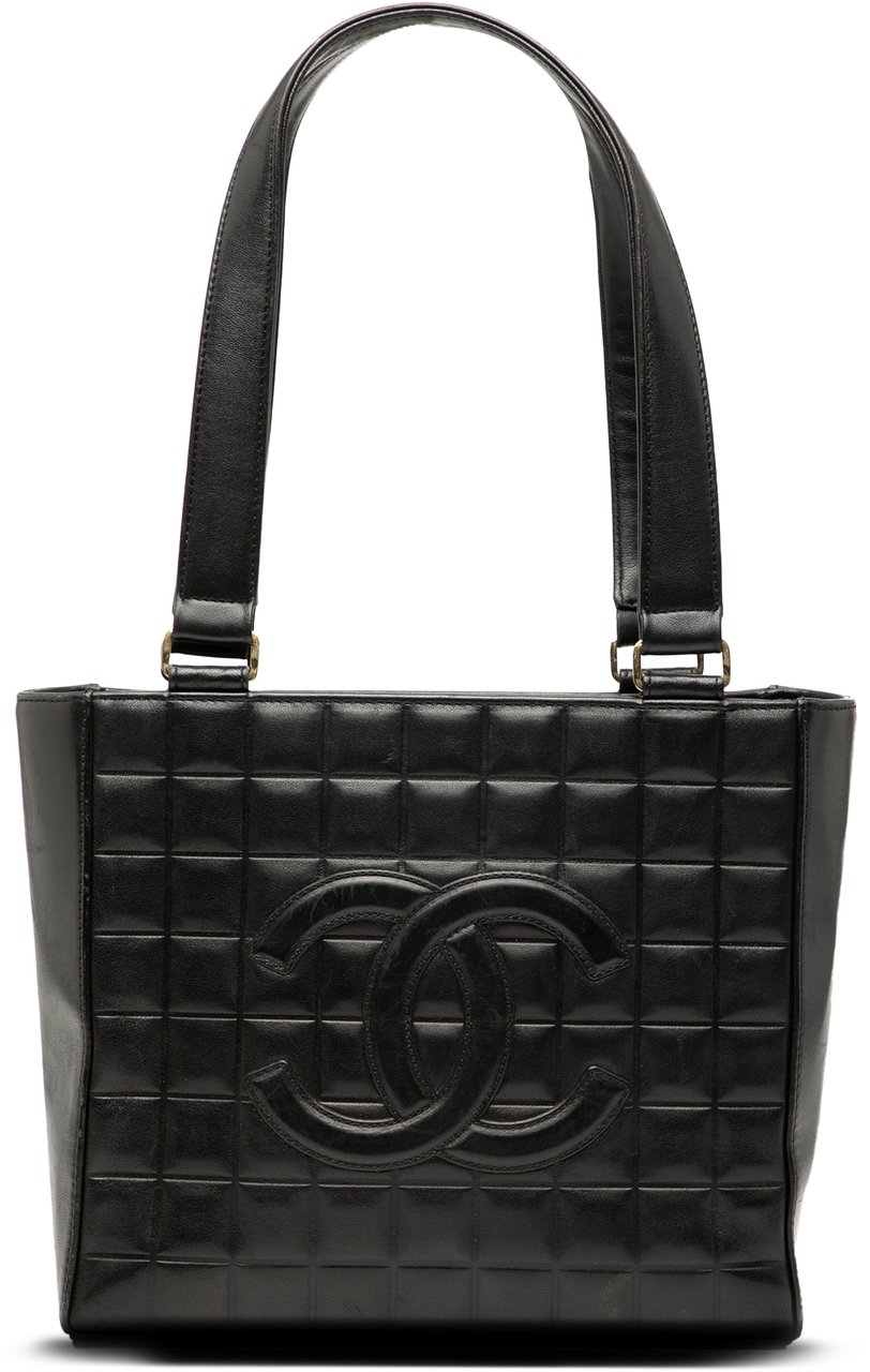 Chanel CC Choco Bar Lambskin Tote Zwart