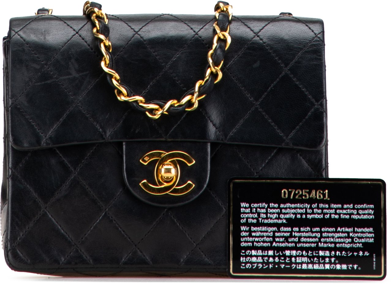 Chanel Mini Square Classic Lambskin Single Flap Zwart