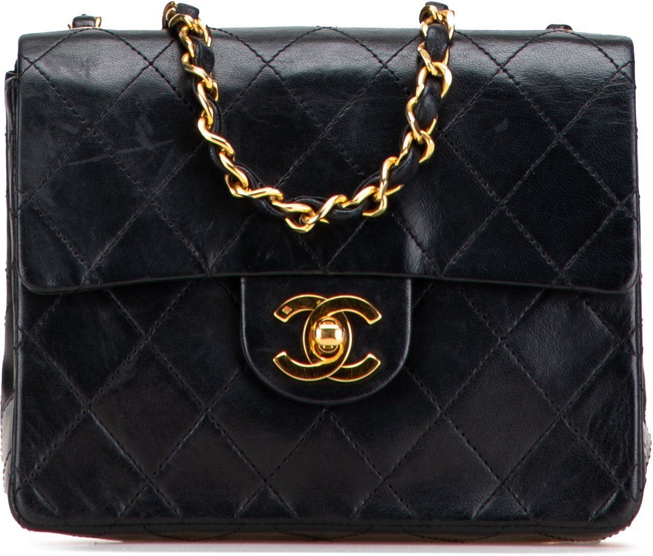 Chanel Mini Square Classic Lambskin Single Flap Zwart