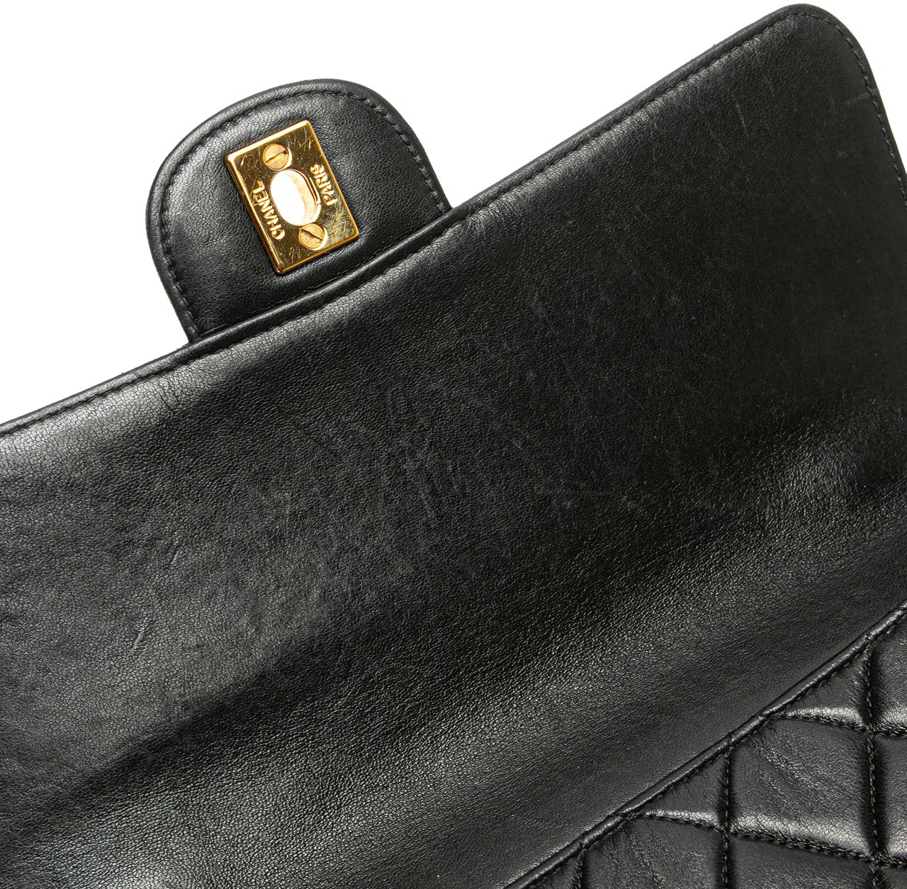 Chanel Medium Quilted Lambskin Double Sided Flap Zwart