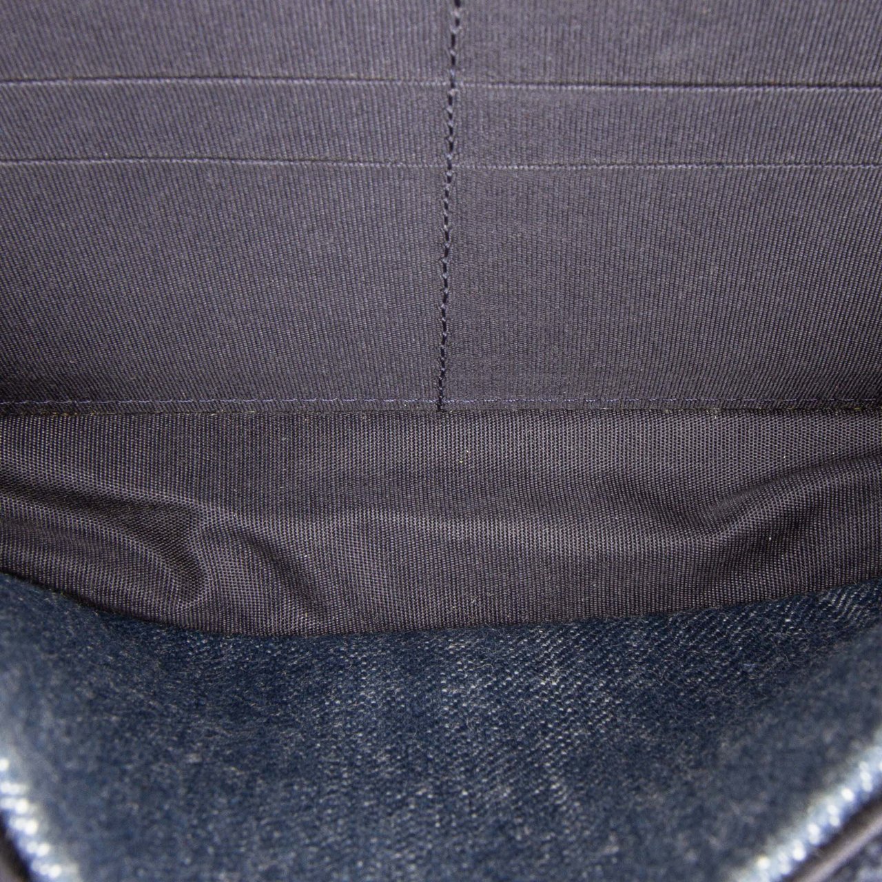 Chanel Denim and Velvet Wallet On Chain Blauw