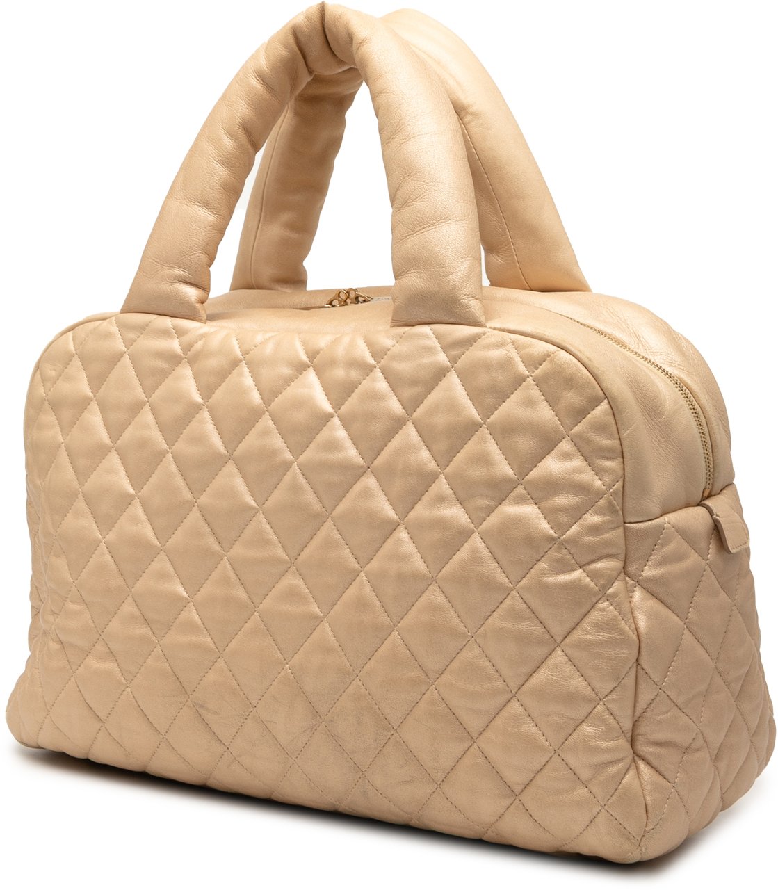 Chanel Quilted Lambskin Coco Cocoon Bowler Bag Bruin