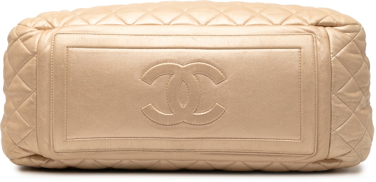 Chanel Quilted Lambskin Coco Cocoon Bowler Bag Bruin