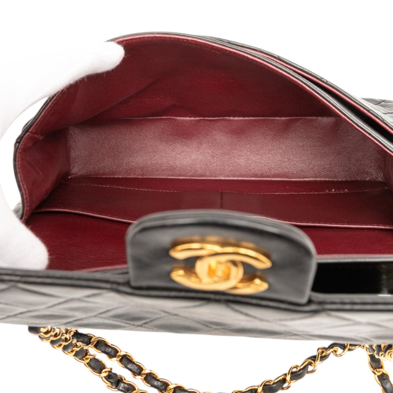 Chanel Medium Classic Lambskin Double Flap Zwart
