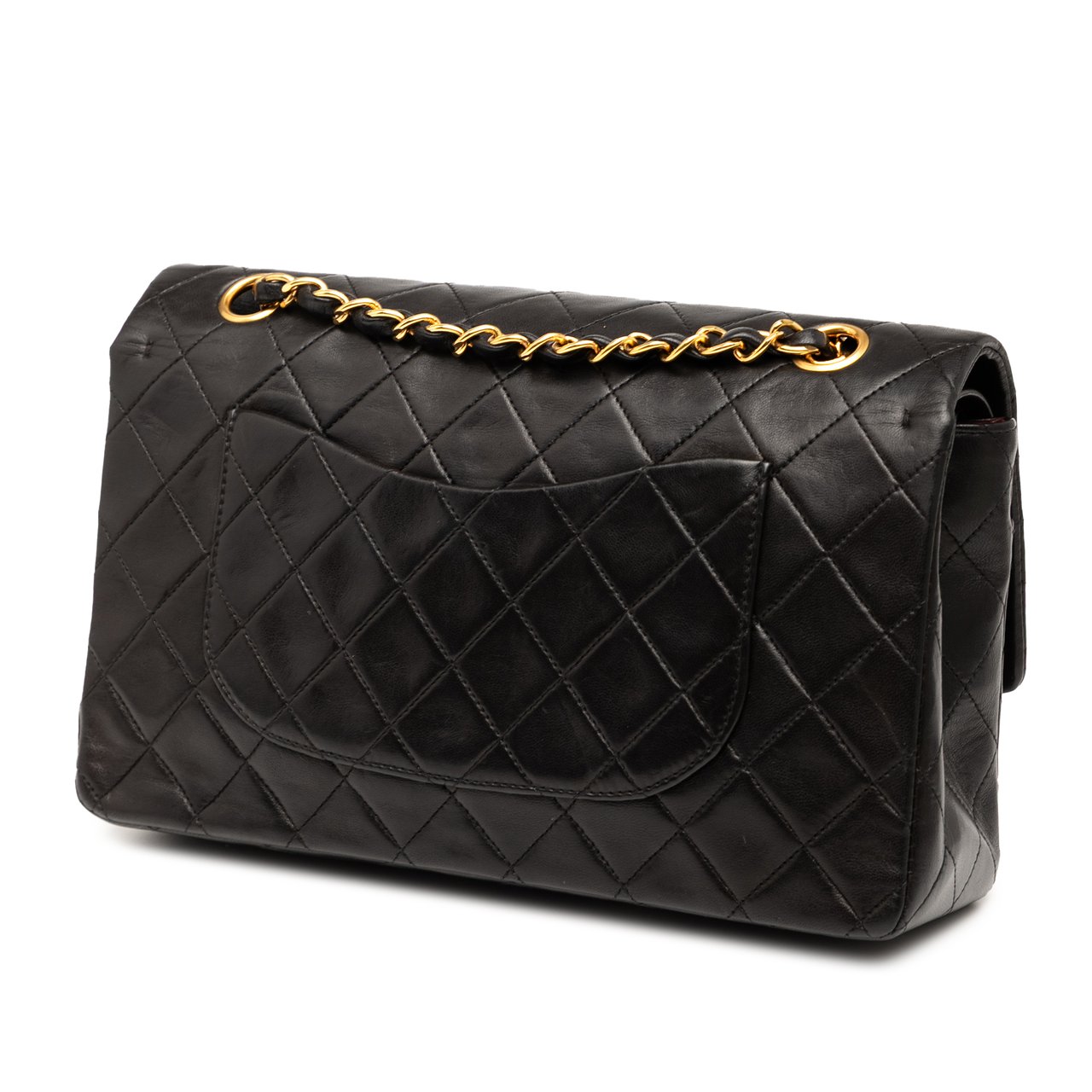 Chanel Medium Classic Lambskin Double Flap Zwart