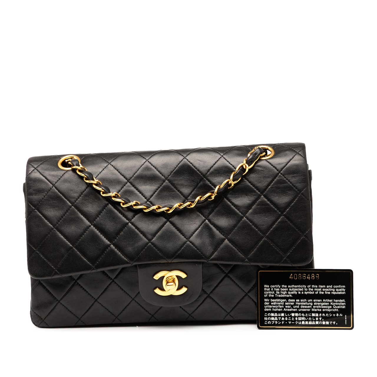 Chanel Medium Classic Lambskin Double Flap Zwart