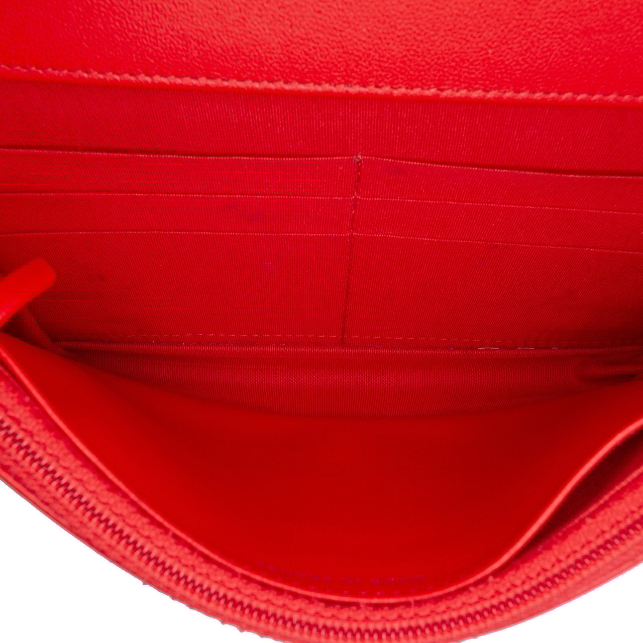 Chanel Chevron Calfskin Boy Wallet On Chain Rood