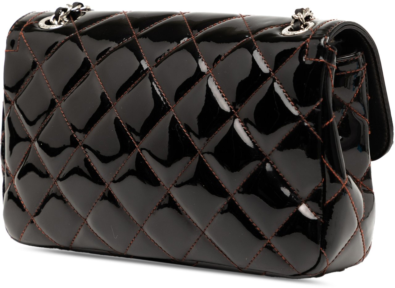 Chanel Small Quilted Patent Coco Shine Flap Zwart