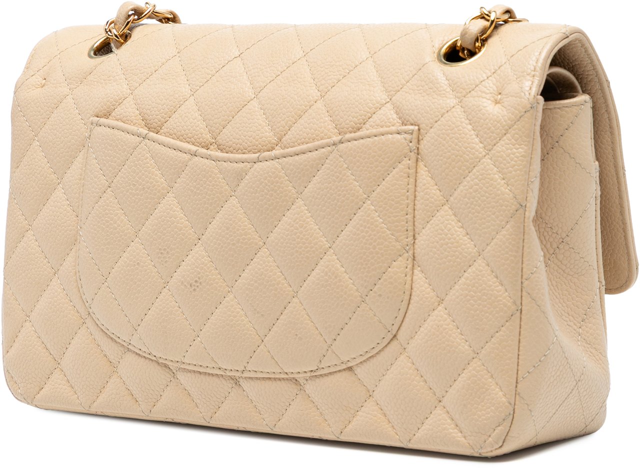 Chanel Medium Classic Caviar Double Flap Bruin