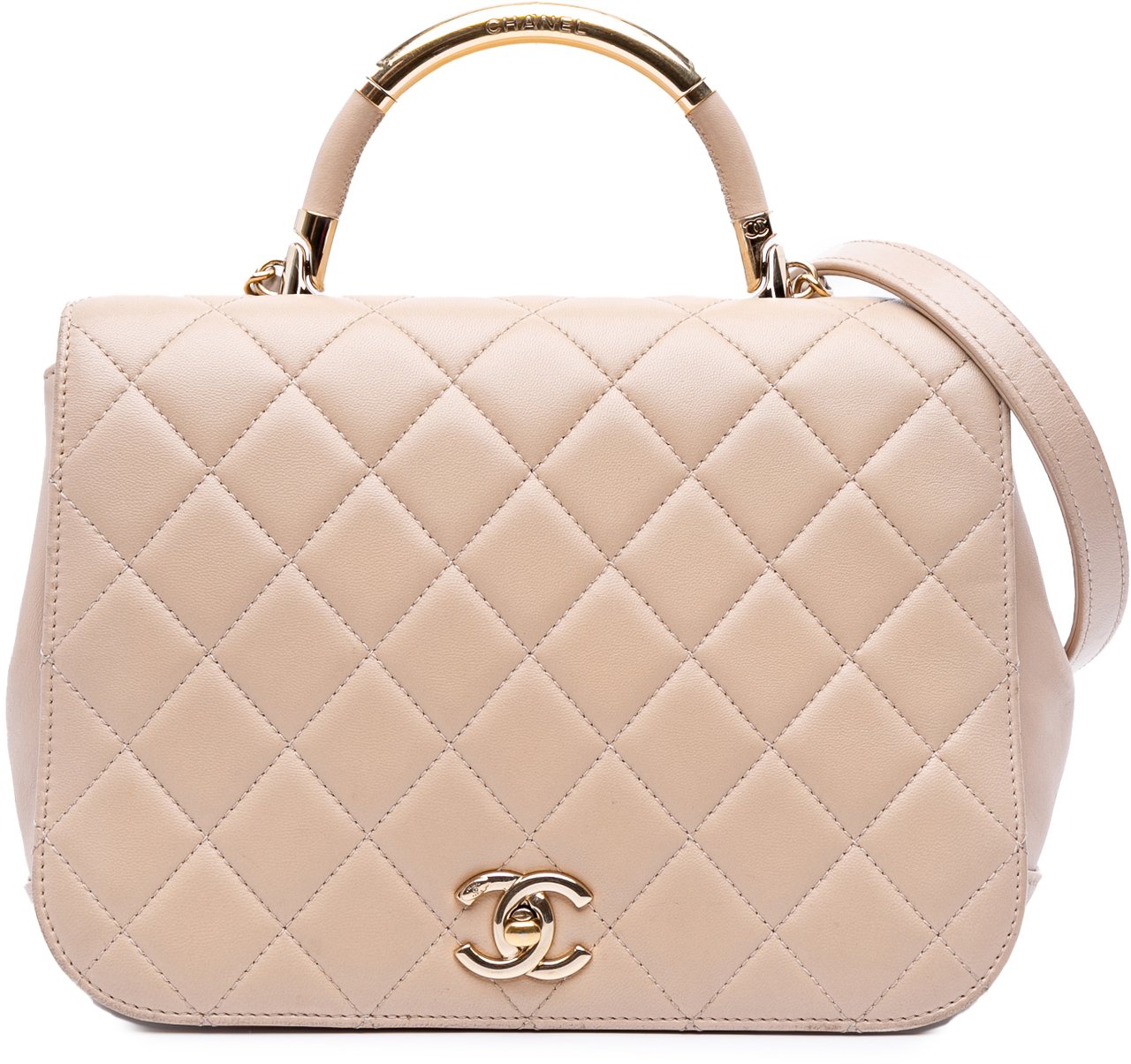 Chanel Medium Quilted Lambskin Carry Chic Flap Bruin