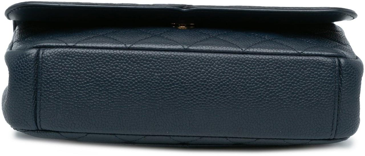 Chanel Small Bicolor Caviar CC Filigree Flap Blauw