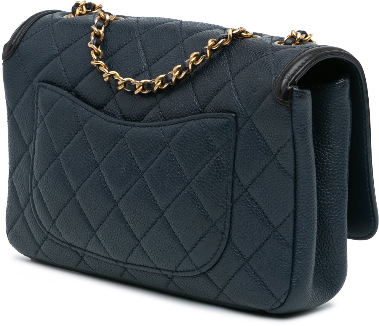 Chanel Small Bicolor Caviar CC Filigree Flap Blauw