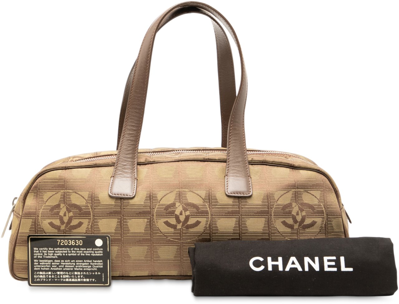 Chanel New Travel Line Nylon Handbag Bruin