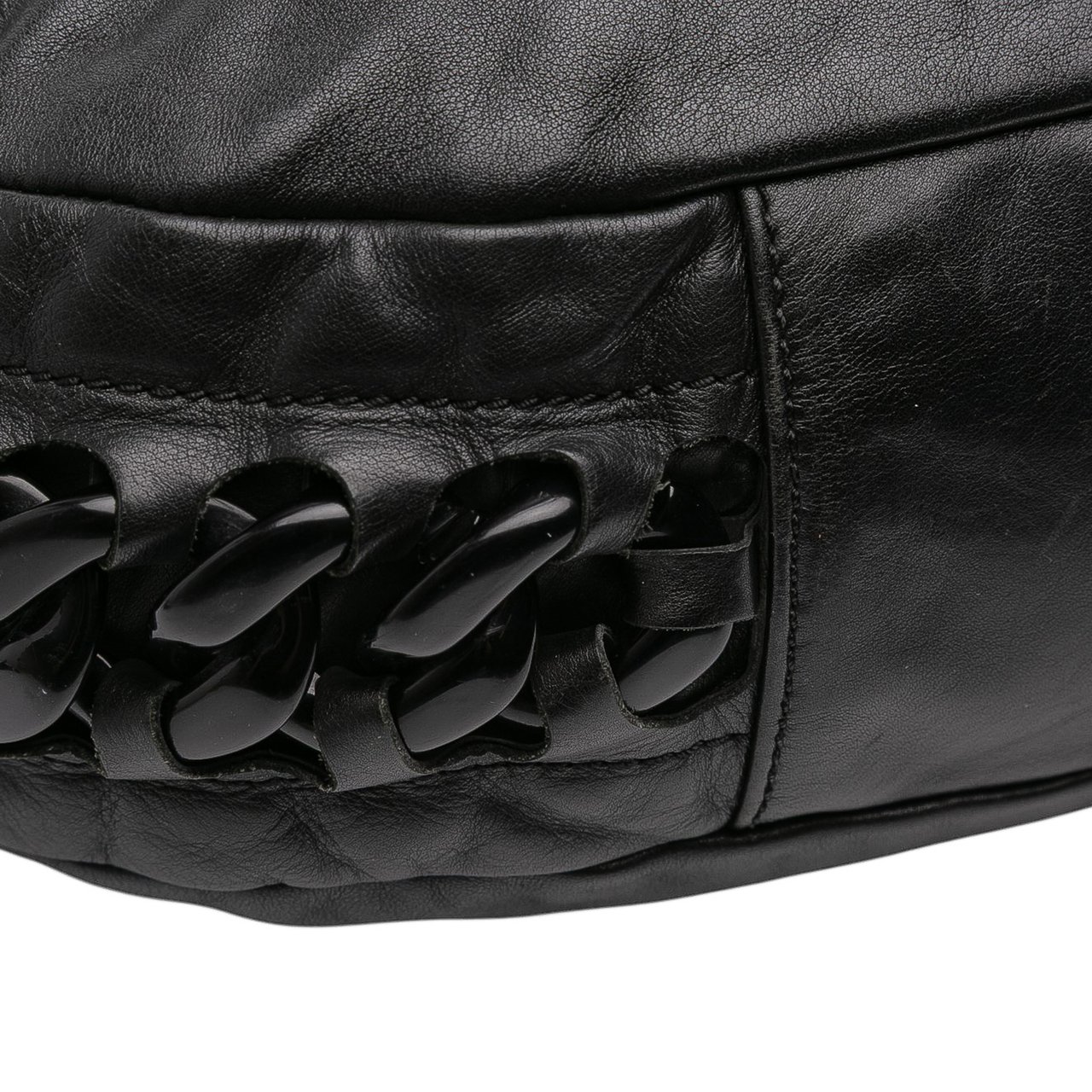 Chanel Calfskin Modern Chain Rhodoid Hobo Zwart