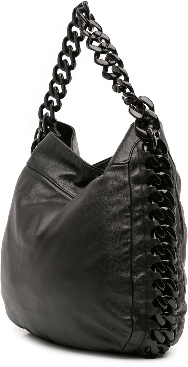 Chanel Calfskin Modern Chain Rhodoid Hobo Zwart