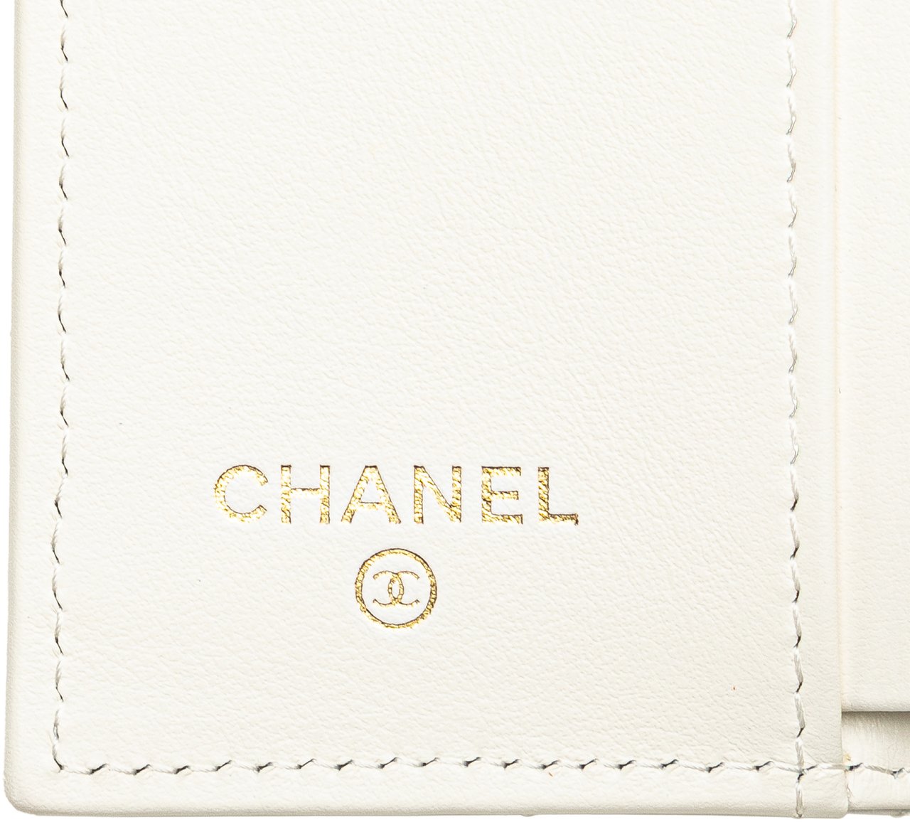 Chanel CC Quilted Caviar Trifold Flap Wallet Wit