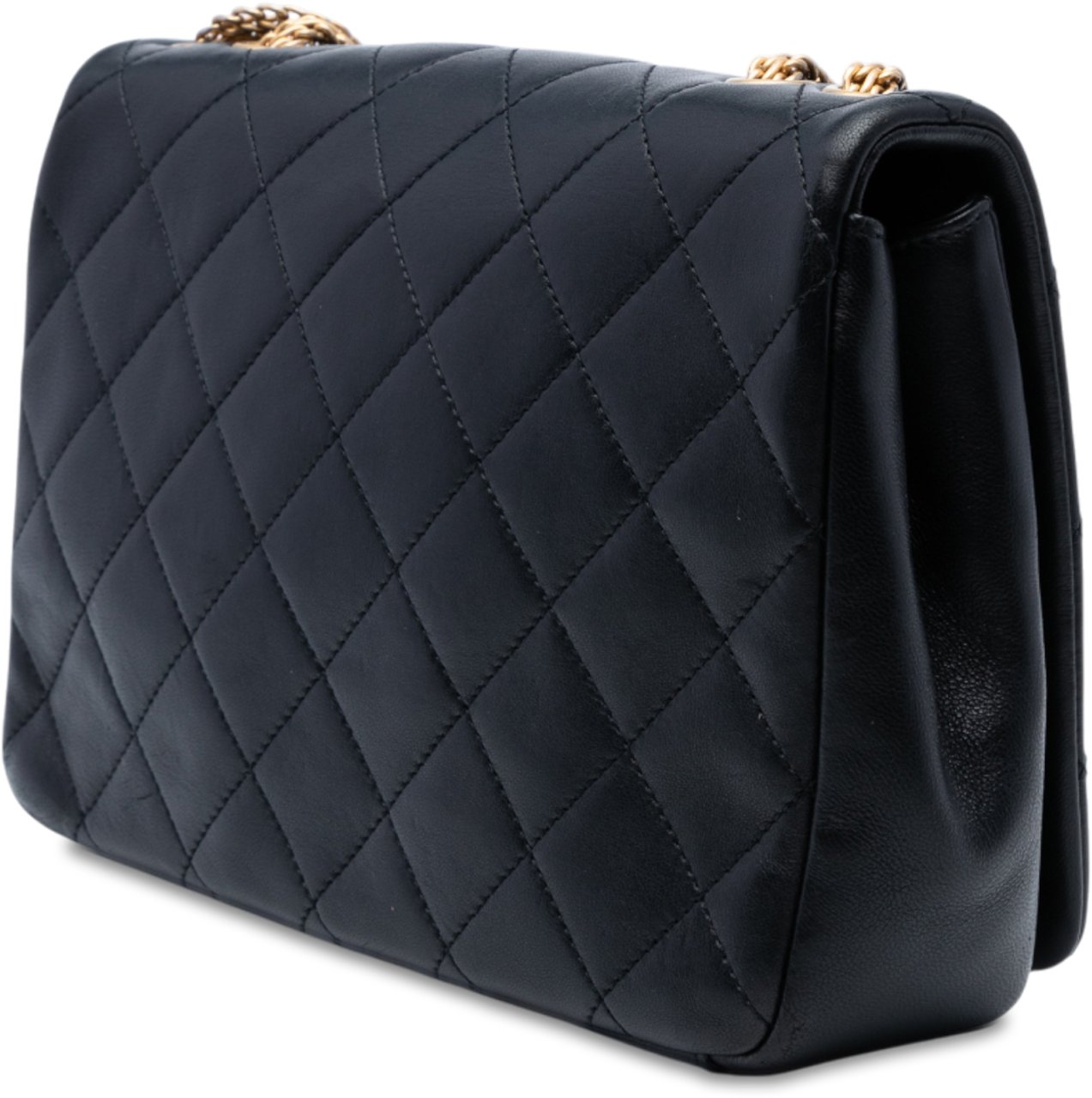 Chanel Quilted Lambskin On And On Chain Flap Zwart
