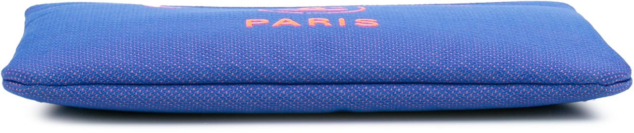 Chanel Medium Tweed Deauville O Case Clutch Blauw