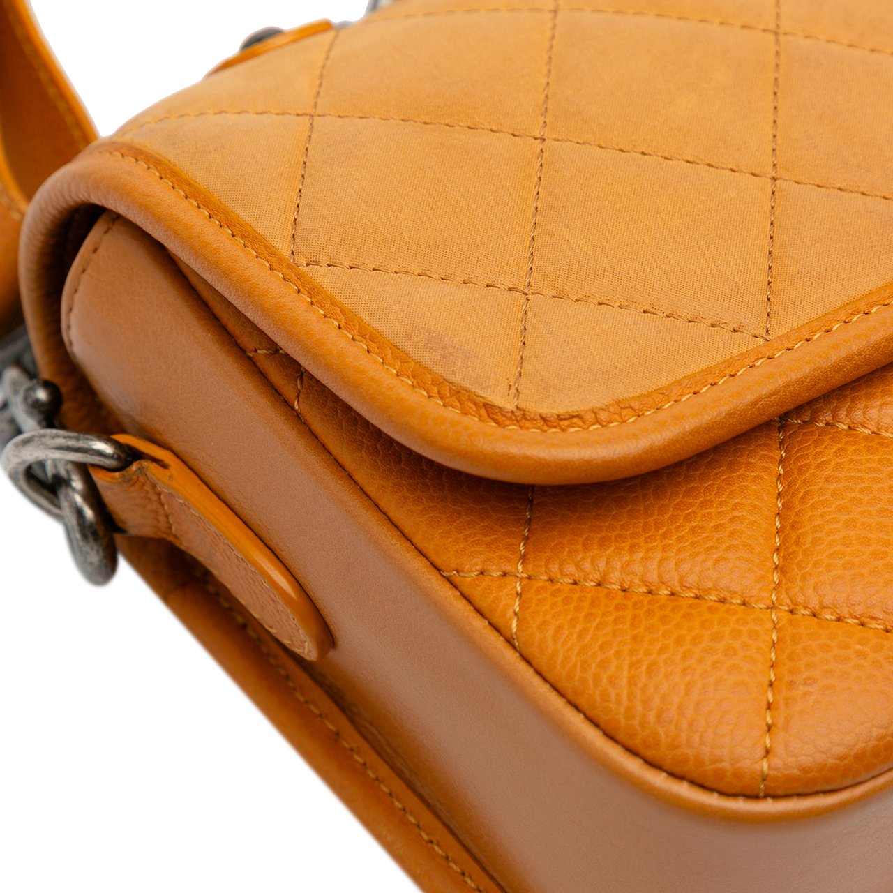 Chanel Small Quilted Iridescent Calfskin and Caviar Daily Carry Flap Oranje