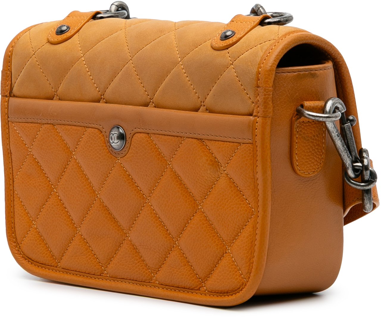 Chanel Small Quilted Iridescent Calfskin and Caviar Daily Carry Flap Oranje
