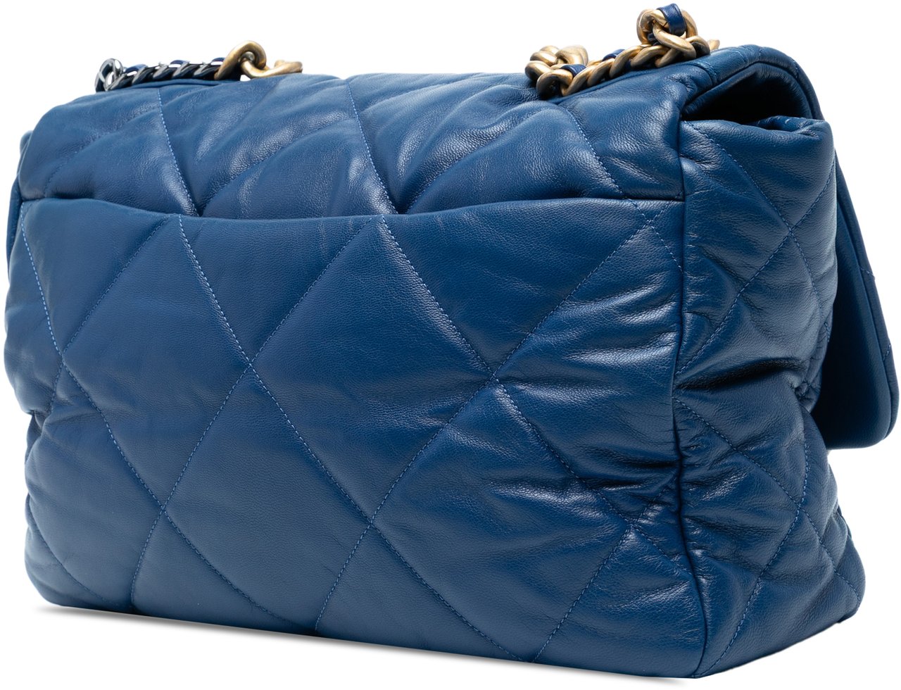 Chanel Maxi Lambskin 19 Flap Blauw
