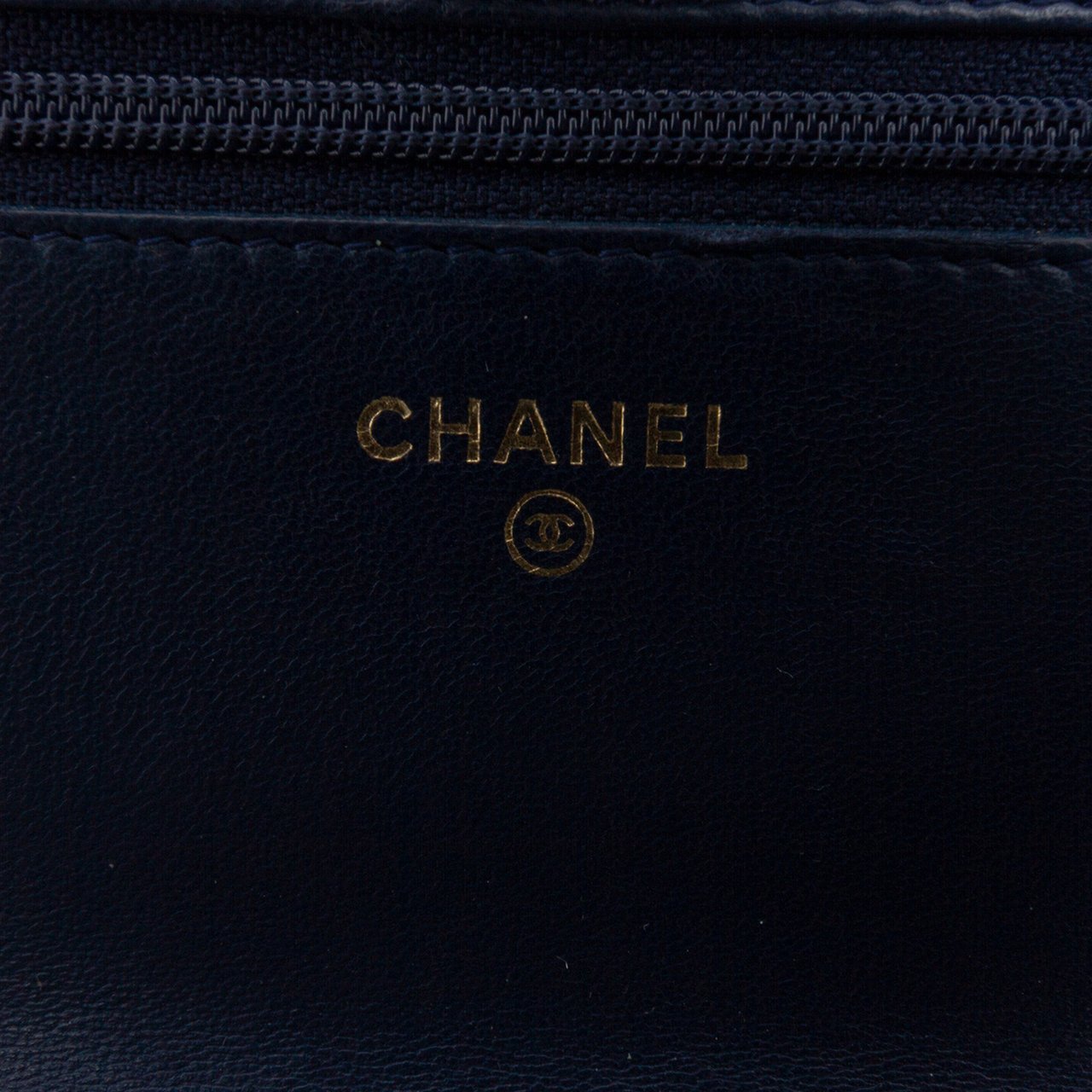 Chanel Lambskin Trendy CC Wallet On Chain Blauw