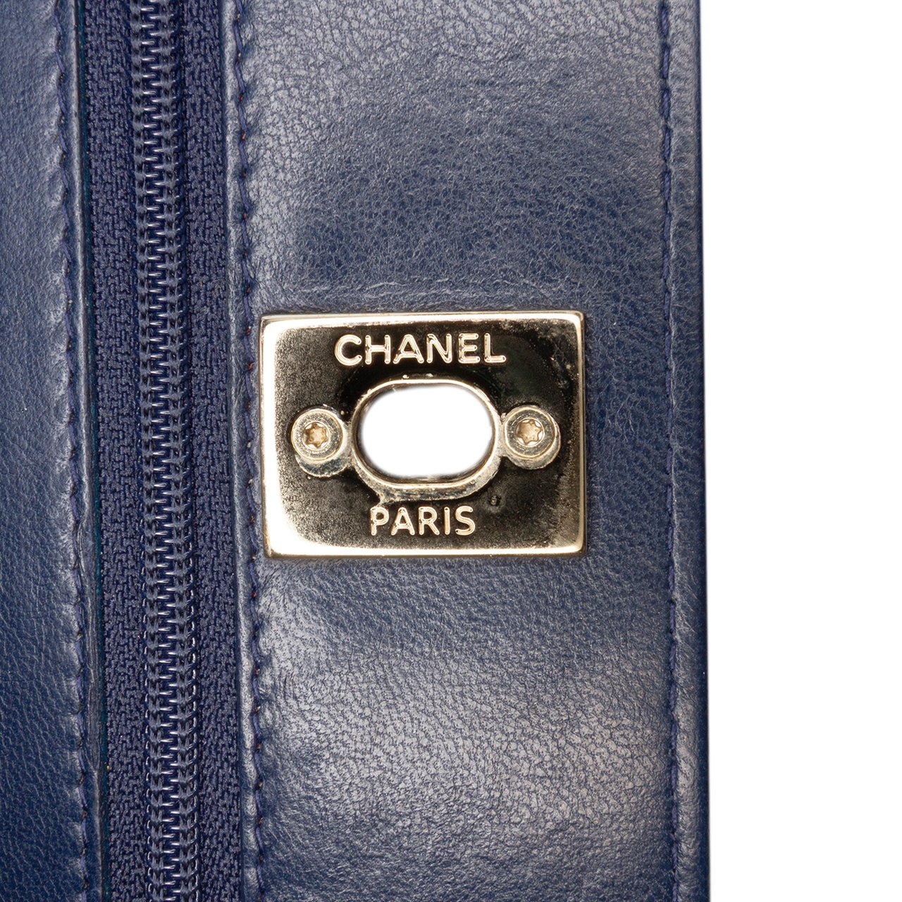 Chanel Lambskin Trendy CC Wallet On Chain Blauw
