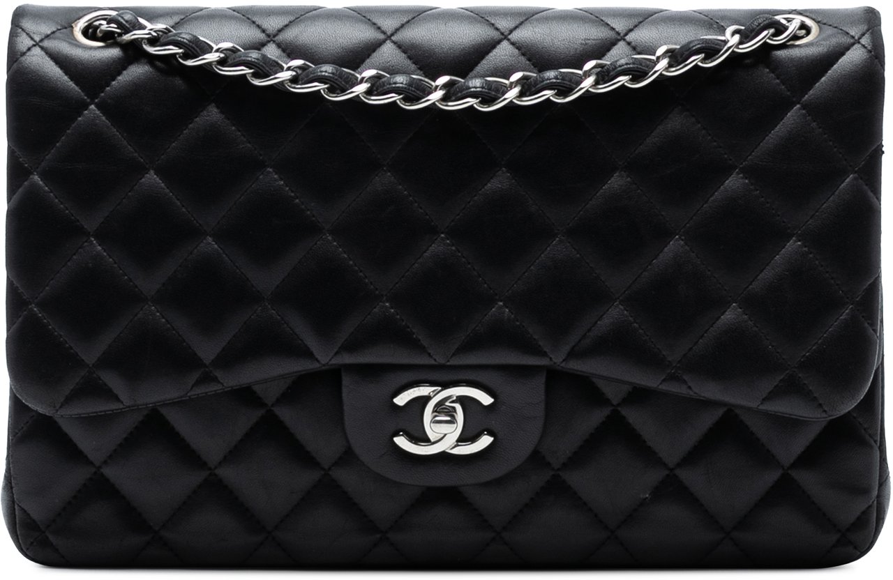 Chanel Jumbo Classic Lambskin Double Flap Zwart