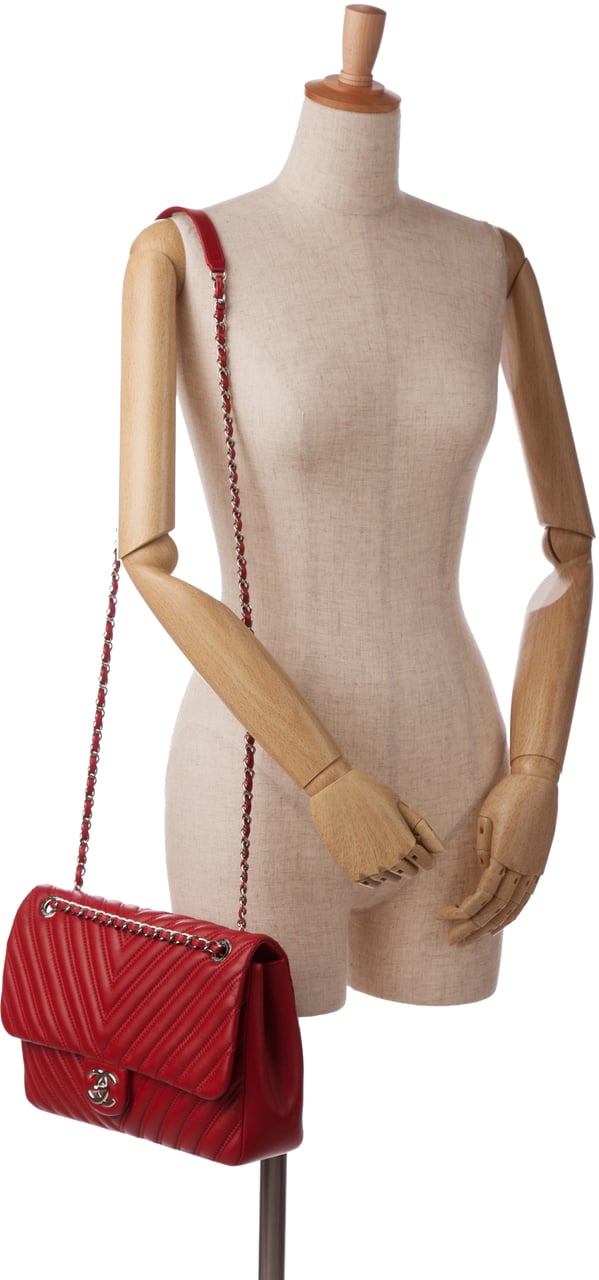Chanel Jumbo Classic Lambskin Double Flap Rood