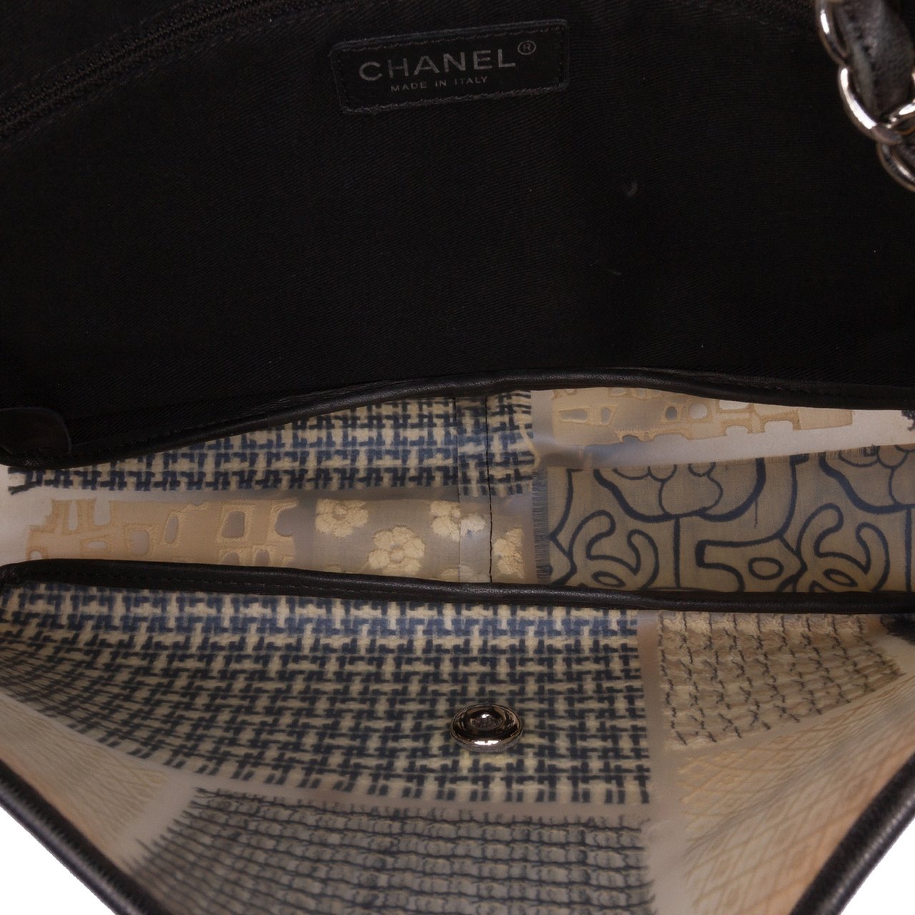 Chanel Jumbo PVC and Tweed Patchwork Single Flap Wit