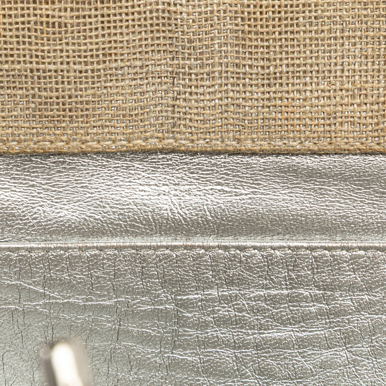 Chanel CC Stitched Linen Chain Tote Bruin