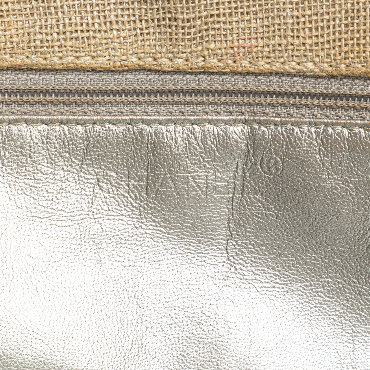 Chanel CC Stitched Linen Chain Tote Bruin