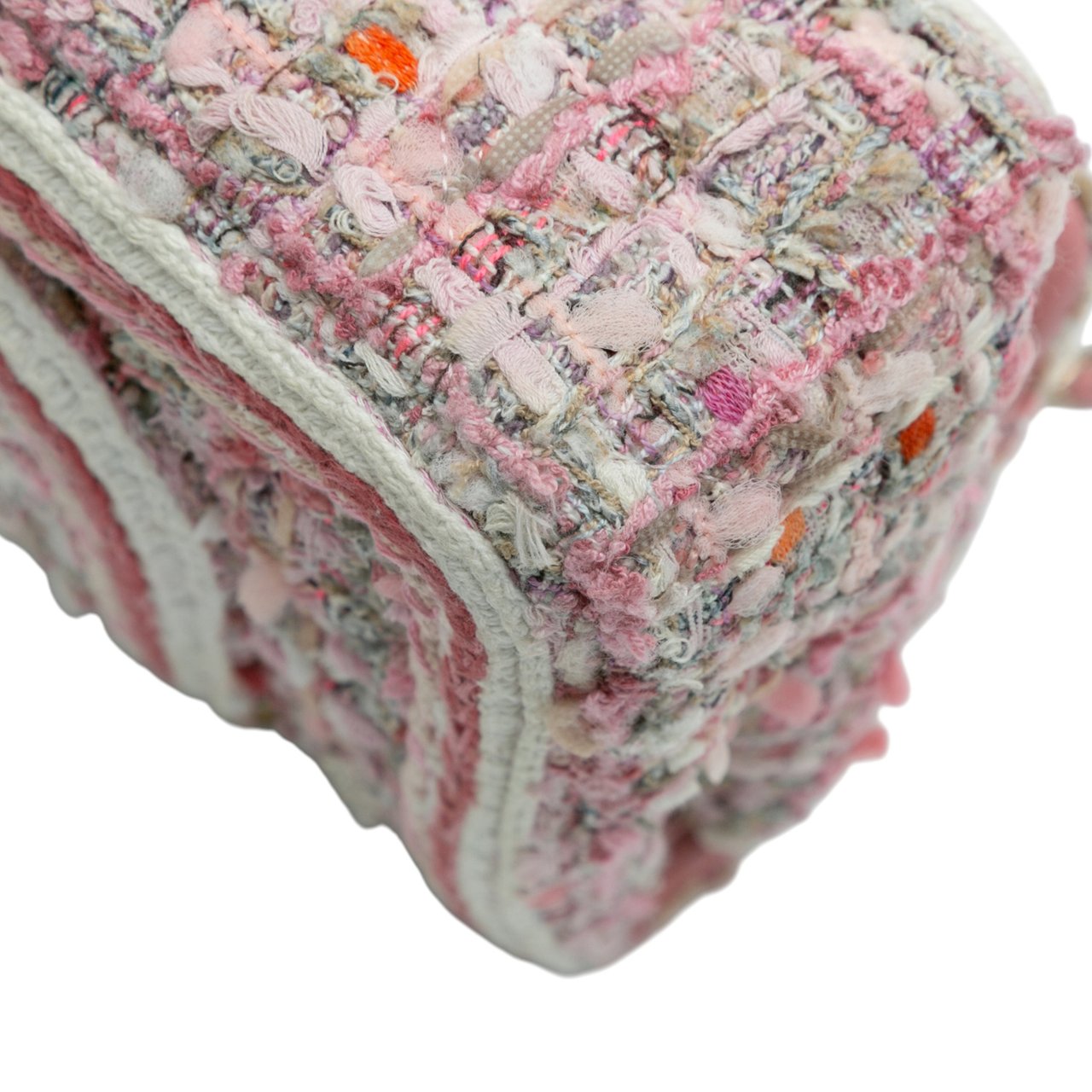 Chanel Medium Classic Quilted Tweed Braided Double Flap Roze