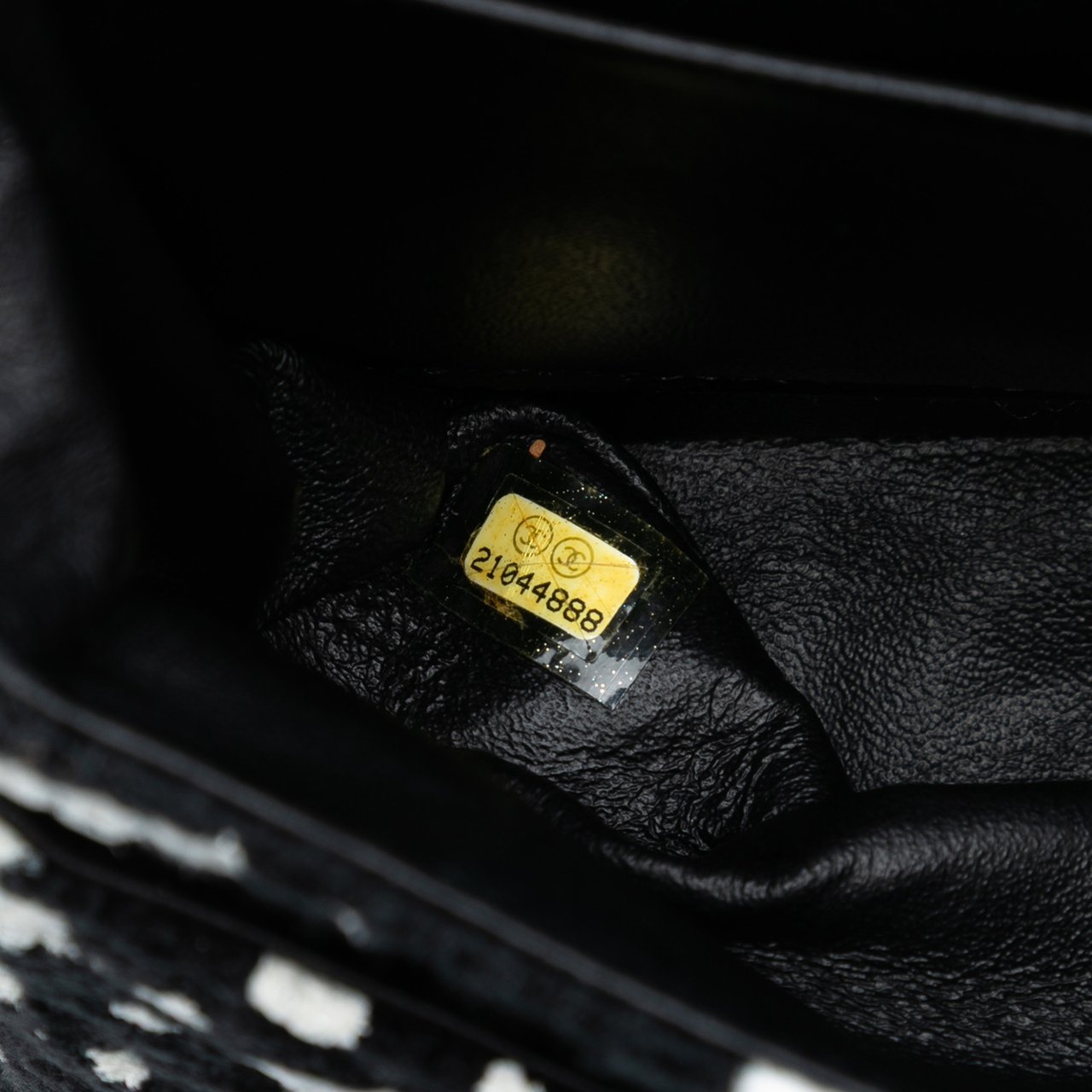 Chanel Medium Chevron Tweed Paint Splatter Double Flap Zwart